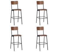 Bar Chairs 4 pcs Solid Plywood Steel