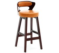 Bar Chairs Bar Stools, PU Leather Upholstered Counter Height Bar Stool, Kitchen Island Bar Pub Coffee Home Dinning Vintage Bar Chairs (Orange,70cm/27.6in)