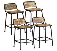 vidaXL 2x Bar Chairs Solid Reclaimed Wood Counter Stool Dining Room Kitchen
