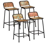 vidaXL 2x Bar Chairs Solid Reclaimed Wood Counter Stool Dining Room Kitchen