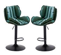 Bar Chairs Faux Leather Swivel Adjustable Hydraulic Bar Stool Counter Height Stool Set of 2 for Home, Kitchen, Dining Room, Pub, Cafe