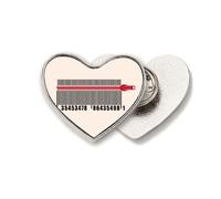 Bar Code Shopping Pull Lock Clothes Heart Metal Pin Brooch Clip Love