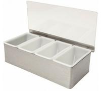 Bar Condiment Holder 4 x 1 Pint Stainless Steel Home Bar Dispenser Garnish