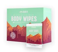 Bar-D Cleansing Face & Body Wipes for Women and Men - Individually Wrapped Biodegradable Shower Wipes with Tea Tree Oil & Aloe Vera (20 Count/Box)
