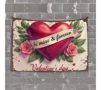 Bar Decor for Home Be Mine & Forever: A Valentine's Day Heartfelt Greeting Tapestry Decore for Room Bedroom Door Decor(75X100CM)