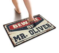 Bar Decor For Home Beware Of Mr. Oliver Floor Mat Door Mat Funny Outdoor | Retro Room Decor Welcome Mat Classroom Welcome Door Mats For Outside Entry Outside Decor(40X60CM)