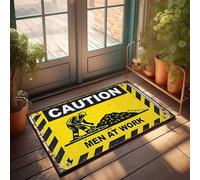 Bar Decor For Home Caution: Men At Work - Safety First On The Job Site Doormat Entryway Decor Basement Decor(40X60CM)