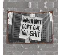 Bar Decor for Home Empowerment: Women Don't Owe You Anything Tapestry Things for Boys Room Bar Accessories Man Cave(75X100CM)