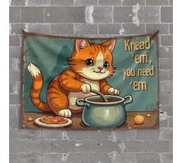 Bar Decor for Home Knead 'Em, You Need 'Em: A Whimsical Cat's Bakery Adventure Tapestry Things for Boys Room Bar Accessories Man Cave(100X150CM)