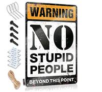 Bar Decor For Home Warning No Stupid People Beyond This Point Sign Door Signs For Bedroom Metal Signs Decor(30X40CM)