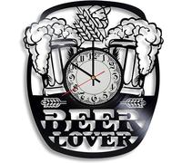 Bar Decor Wall Clock, Sign Brewery Art Vinyl Record Clock - Brewery Gift for Men, Beer Illustration, Beer Ornament, bar Owner Gift, Brewery Party Decor