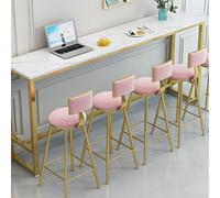 Bar Dining Table with Footrest No Stools Slim Balcony Design 86.6" x 15.7" White and Gold Perfect for Tea Shops and Small Spaces.