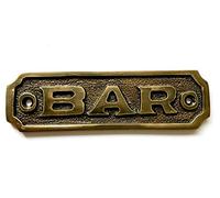 BAR Door Sign Name Plate Solid Brass with a Antique Bronze Finish 10.5 x 3cm comes with Screws DSN-11-AB