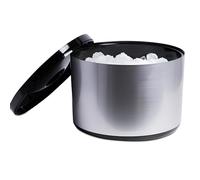 bar@drinkstuff 10 Litre Plastic Ice Bucket with Lid & Integral Drip Tray, Brushed Aluminium Effect, Large Capacity Ice Bucket for Bar Top & Parties