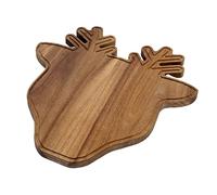 bar@drinkstuff Acacia Wood Stag Serving Board - Rustic Wooden Cheese Board & Sharing Platter for Tapas, Burgers, Charcuterie & Food Presentation - 32 x 31cm