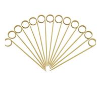 bar@drinkstuff Bamboo Loop Pick 12cm - Set of 24 - Wooden Place Card Holder Cocktail Sticks