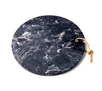 bar@drinkstuff Black Marble Serving Board 30cm / 11.8 Inch - Round Marble Cheese Board & Serving Platter for Tapas, Charcuterie, Sushi & Desserts