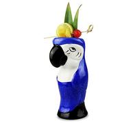 bar@drinkstuff Blue Ceramic Parrot Mug 550ml (19.4oz) - Tropical Tiki Cocktail Cup for Hawaiian Parties & Home Bar