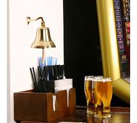 bar@drinkstuff Brass Last Orders Bell Small 3.5inch / 90mm Small Brass Bell - Ships Bell, Pub Bell, Wall Mountable Bell - Ideal for Pubs & Home Bars