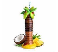bar@drinkstuff Ceramic Palm Tree Tiki Mug 22oz / 630ml, Single, Brown/Green