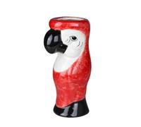 bar@drinkstuff Ceramic Parrot Mug 19.4oz / 550ml - Ceramic Hawaiian Cocktail Mug (Red)