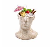 bar@drinkstuff Ceramic Tiki Head Cocktail Mug 16.4oz / 467ml - Tropical Tiki Cocktail Cup for Rum Drinks, Mai Tai & Party Cocktails