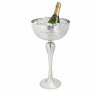 bar@drinkstuff Champagne Bucket on Stand - Etched Stainless Steel Champagne & Wine Cooler Stand for 2 Bottles, Elegant Ice Bucket for Parties & Bars