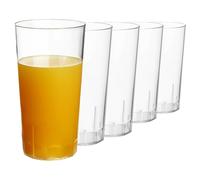 bar@drinkstuff Clarity Reusable Half Pint Tumblers - Pack of 5 (10 oz / 285 ml) | CE Marked, Durable Plastic Cups | Dishwasher Safe, Stackable, Shatterproof Drinkware for Home, Parties & Events