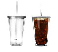 bar@drinkstuff Double Wall Plastic Cup 473ml/16oz, Pack of 2