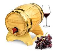 bar@drinkstuff DS35948 Wooden Wine Barrel Dispenser Natural Pine 4.5 Litre - Vintage Style Tabletop Wine Dispenser