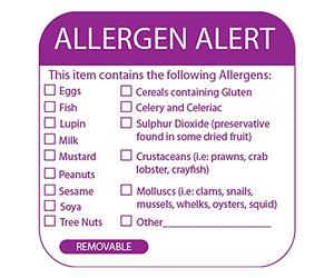 bar@drinkstuff Food Allergen Warning Labels, Case of 9000