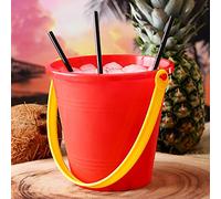 bar@drinkstuff Full Moon Party Cocktail Buckets 14cm - Set of 4 - Plastic Thai Buckets for Sharing Drinks