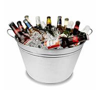 bar@drinkstuff Galvanised Steel Round Party Tub - Drinks Pail, Beer Cooler, Beer Bucket, Drinks Cooler