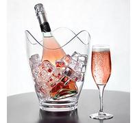 bar@drinkstuff Glacier Acrylic Curve Wine Bucket - Plastic Shatterproof Champagne Cooler