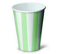 bar@drinkstuff Green Striped Milkshake Paper Cups 12oz / 340ml, Pack of 50