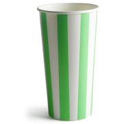bar@drinkstuff Green Striped Milkshake Paper Cups 16oz / 450ml, Sleeve of 50