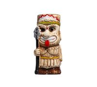 bar@drinkstuff Ku Ceramic Tiki Mug 440ml Large Ceramic Tiki Cocktail Mug with Sculpted Tiki Face Glossy Finish for Rum Cocktails Tropical Drinks Decorative Barware for Home Bar Parties Luaus