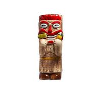 bar@drinkstuff Lono Ceramic Tiki Mug 450ml Large Ceramic Tiki Cocktail Mug with Sculpted Tiki Face for Rum Cocktails Tropical Drinks Decorative Barware for Home Bar Parties Luaus Events