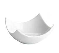 bar@drinkstuff Moonlight Scalloped Edge Square Serving Bowl 7cm - Set of 6 - White Porcelain Serving Bowl