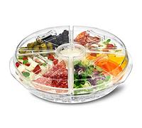 bar@drinkstuff On Ice 8 Section Appetiser Tray - Ice Chilled Sharing Platter with Dip Cup and Lids for Fresh Snacks