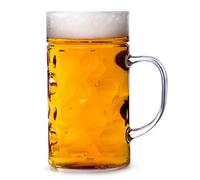 bar@drinkstuff Plastic Beer Stein 1 Pint (580 ml) German-Style Handled Tankard - Rigid Polystyrene, Dimpled Finish, Reusable, Traditional Festival & Pub Drinkware