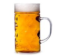 bar@drinkstuff Plastic Beer Stein - CE-Lined 1 Pint (568 ml) German-Style Handled Tankard, Rigid Polystyrene, Dimpled Finish - Traditional Festival & Pub Draught Service