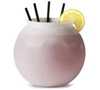 bar@drinkstuff Plastic Cocktail Fish Bowl 3L (105.5oz) - White Reusable Punch Bowl, Large Party Drink Bowl, Shatter-Resistant, 18.5cm Diameter