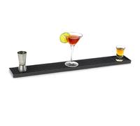 bar@drinkstuff Rubber Bar Mats 24 inch (Pack of 12) - Flexible Black Thermoplastic Rubber Mats with Deep Prongs for Spills & Drips, Protects Bar Tops, Easy to Clean, Bulk Bar Accessory
