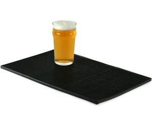 bar@drinkstuff Service Bar Mat 12 x 18 inch (300 x 450 mm) - Large Black Rubb