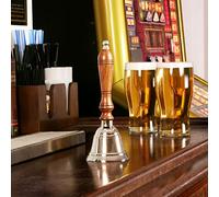 bar@drinkstuff Small Wooden Handle Chrome Bell Dinner Bell, Reception Bell, Last Orders Bell, Library Bell - Traditional Design