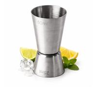 bar@drinkstuff Stainless Steel Jigger Spirit Measure 25ml/50ml - Double Cocktail Shot Measure for Accurate Pouring, Brushed Finish Bar Tool for Home & Professional Use (4x8.8cm, 12, Count)