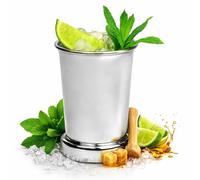 bar@drinkstuff Stainless Steel Julep Cup 14oz 400ml - Brushed Metal Cocktail Cup for Mint Juleps, Mojitos & Iced Drinks - Heavyweight Reusable Barware for Home & Professional Use