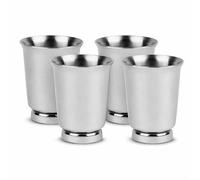 bar@drinkstuff Stainless Steel Shot Glasses - 4 Pack | 40ml / 1.4oz Durable Metal Shooter Cups | Reusable, Dishwasher Safe Barware for Tequila, Vodka, Whisky & Parties