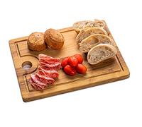 bar@drinkstuff Teak Wood Serving Board 30.5 x 23cm - Serving Platter, Food Board, Burger Board, Wooden Board
